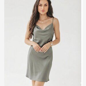 MOTF Satin Slip Mini Dress